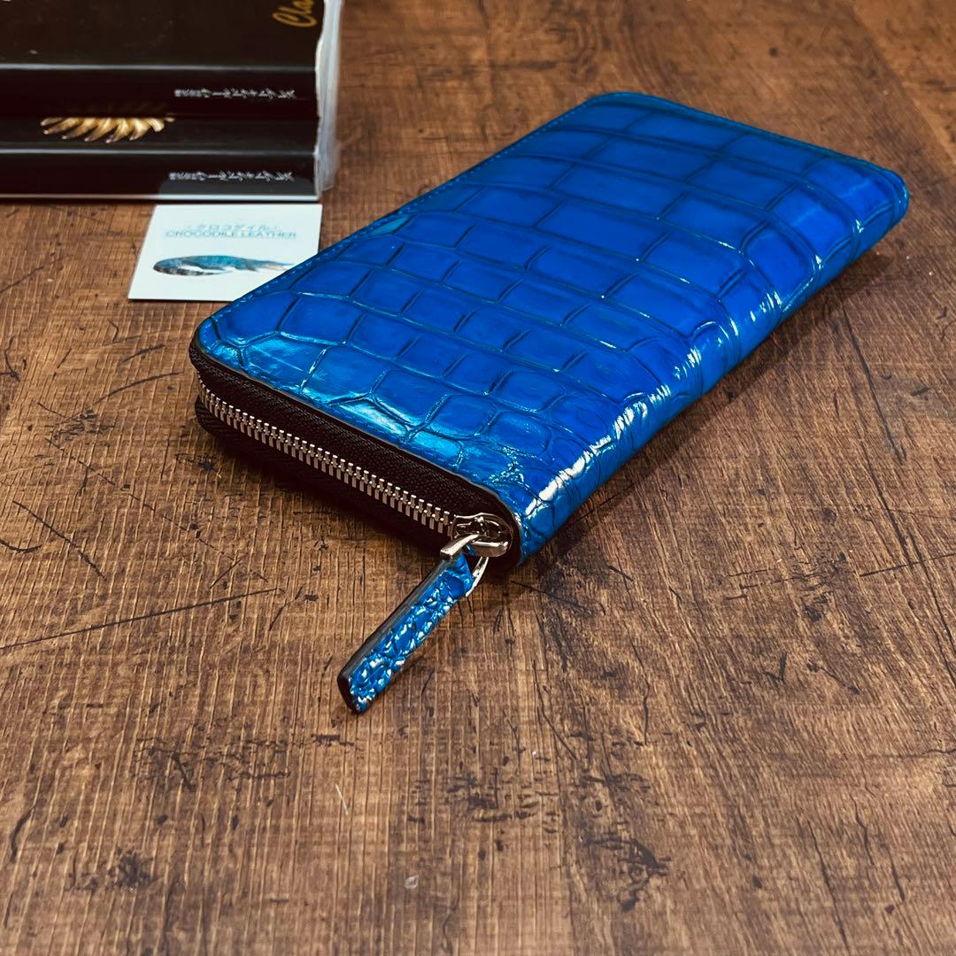 クロコダイル メンズ長財布 ラウンドファスナー 新品 未使用 送料無料