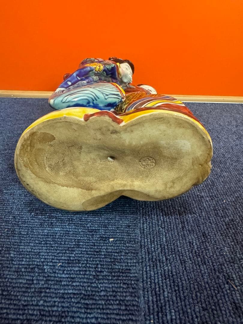 1780  古九谷焼　色絵母子人形　置物　時代物