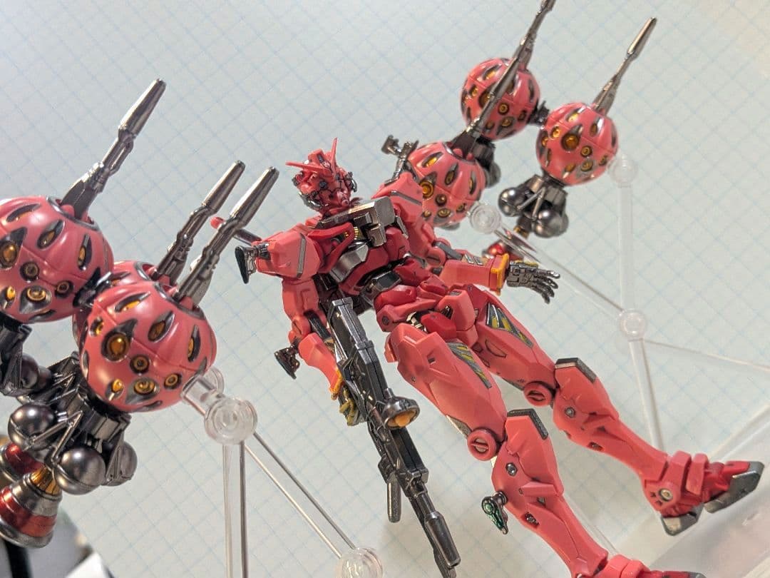 マ*海様 【塗装完成品】HG 赤いガンダム　ビット6個ver