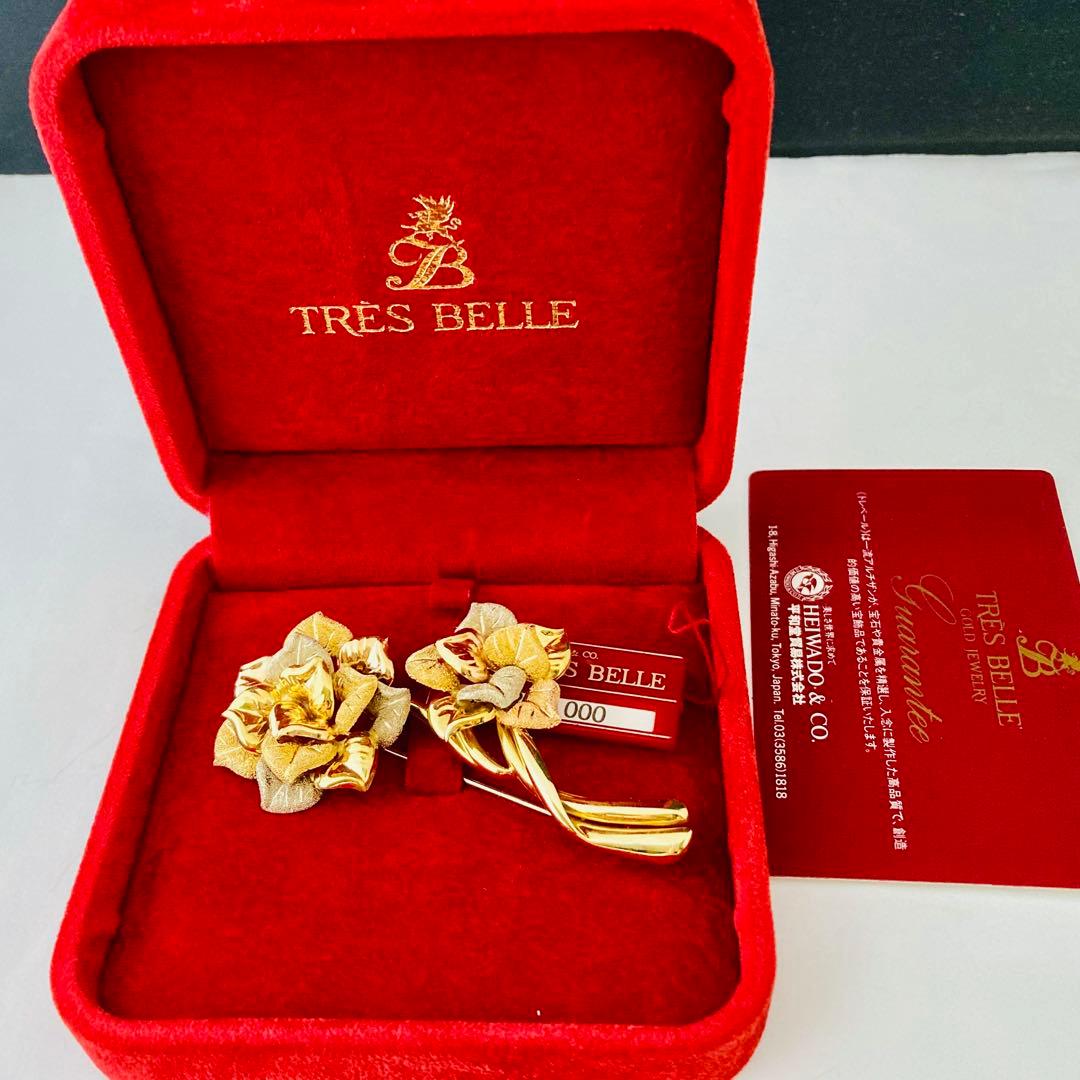 k18金 ．750．トレベール、ブローチ(未使用) N o.1340.