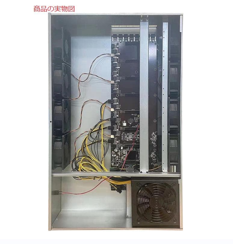 新品 8GPU用マイニングリグ 両面12cmファン8点 速度調節できる