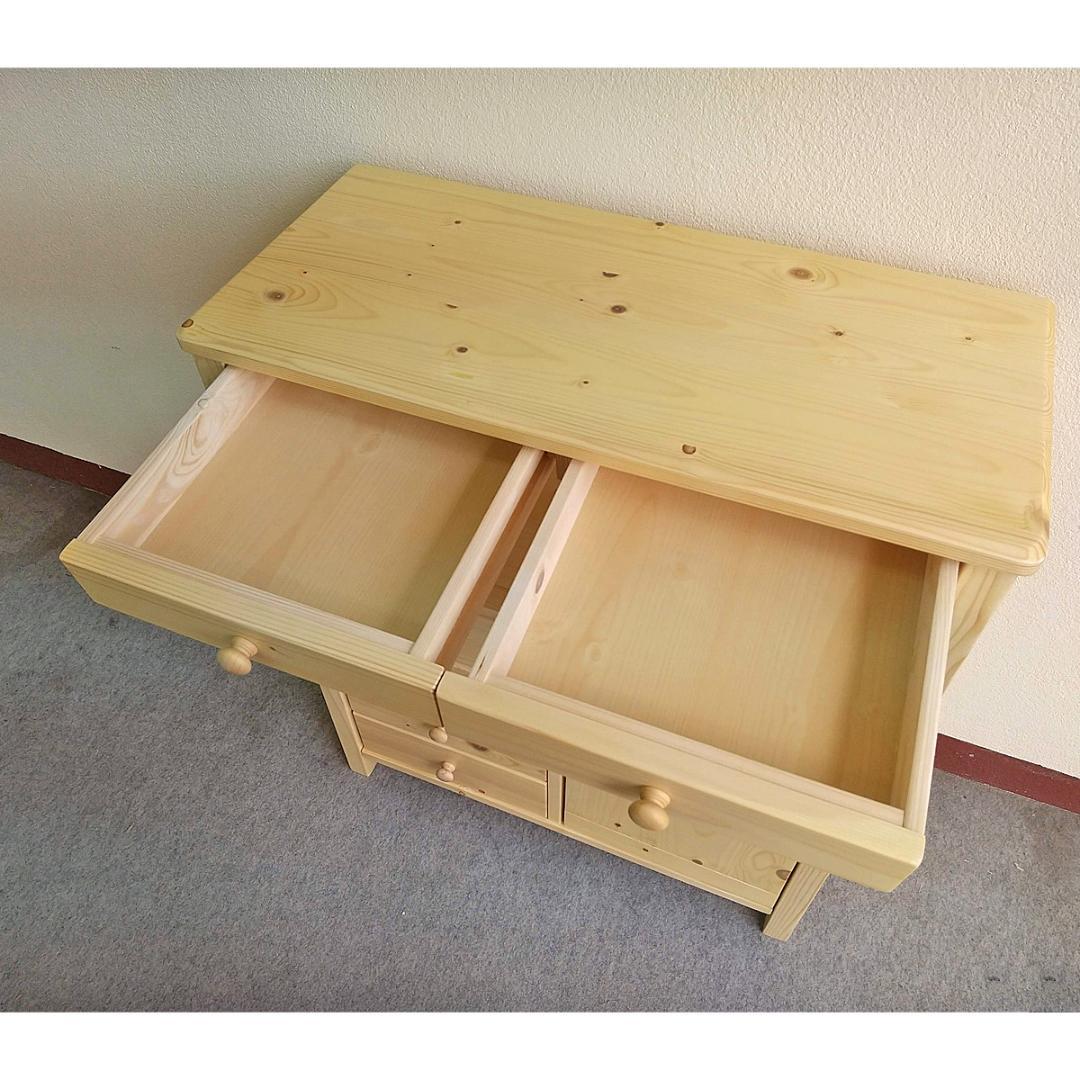 未使用訳あり　電話台　FAX台　キャビネット　パイン材　ナチュラル　カントリー調