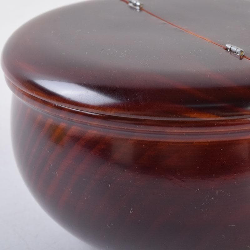 茶道具　加賀蒔絵師　田中宗凌作　早梅に鴛鴦蒔絵　割蓋茶器　共箱　V　8523