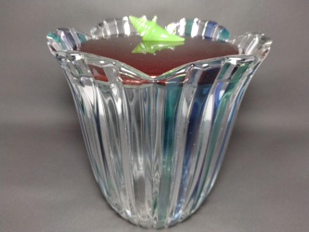 義山　水指　麦藁手　潮騒　ギヤマン　むぎわらで　しおさい　ガラス