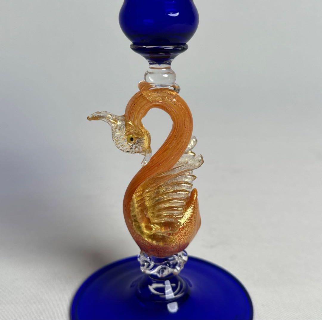 【超希少】Elite Mrano ヴェネチアンガラス ムラーノガラス 金彩 白鳥