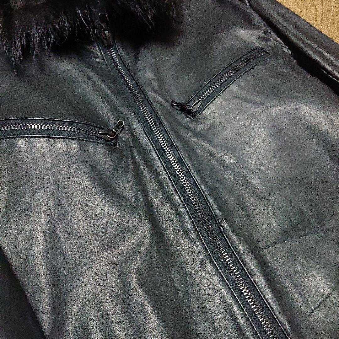 SHELLAC カウレザーライダースジャケット ラビットファー特別仕様【超美品】