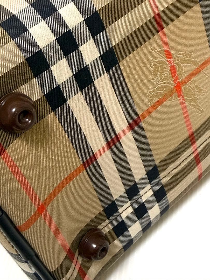 美品♪ オールド バーバリー Burberry ミニボストン ハンドバッグ