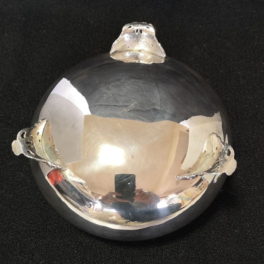 【ブラジル　アンティーク銀器　未使用　1970】『ティーキャディ』紅茶保存容器