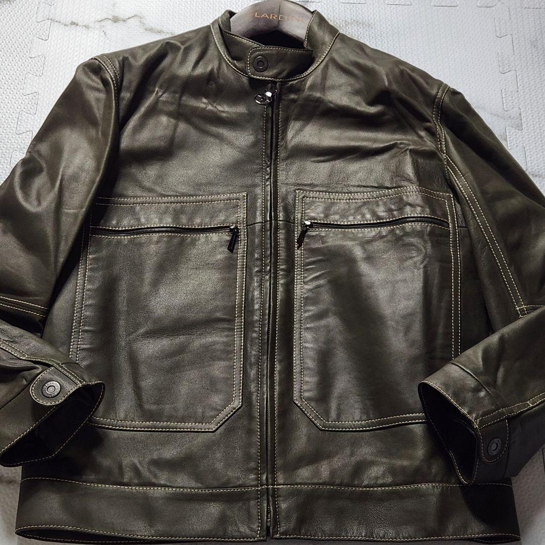 極美品✨dunhill ライダースジャケット 最高級 イタリア製 ラムレザー