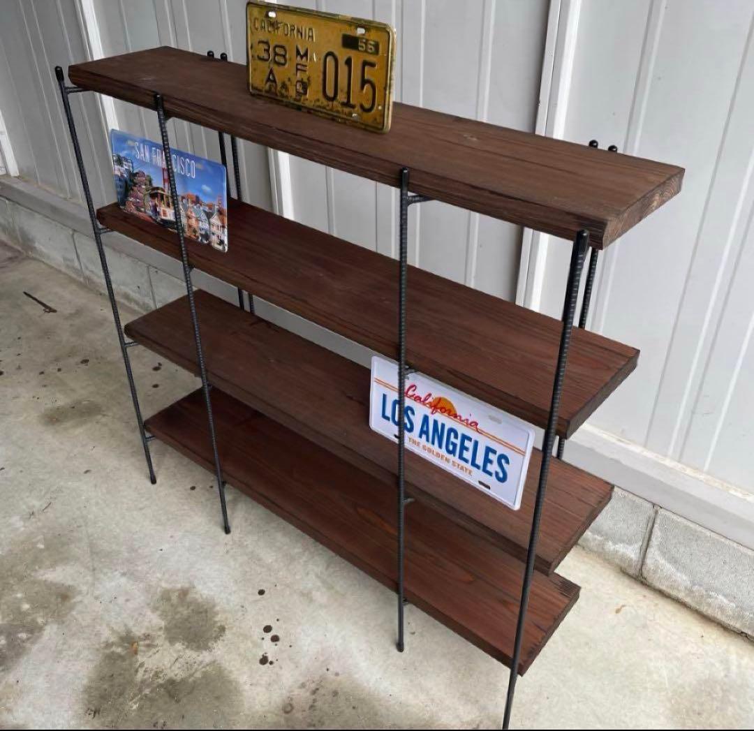 手作りアイアン家具 折り畳みラック アンティーク 西海岸インテリア 鉄脚のみ2点