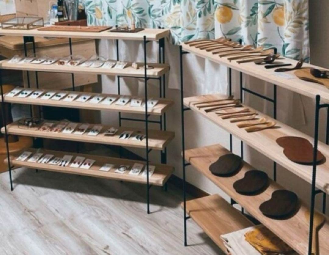 手作りアイアン家具 折り畳みラック アンティーク 西海岸インテリア 鉄脚のみ2点