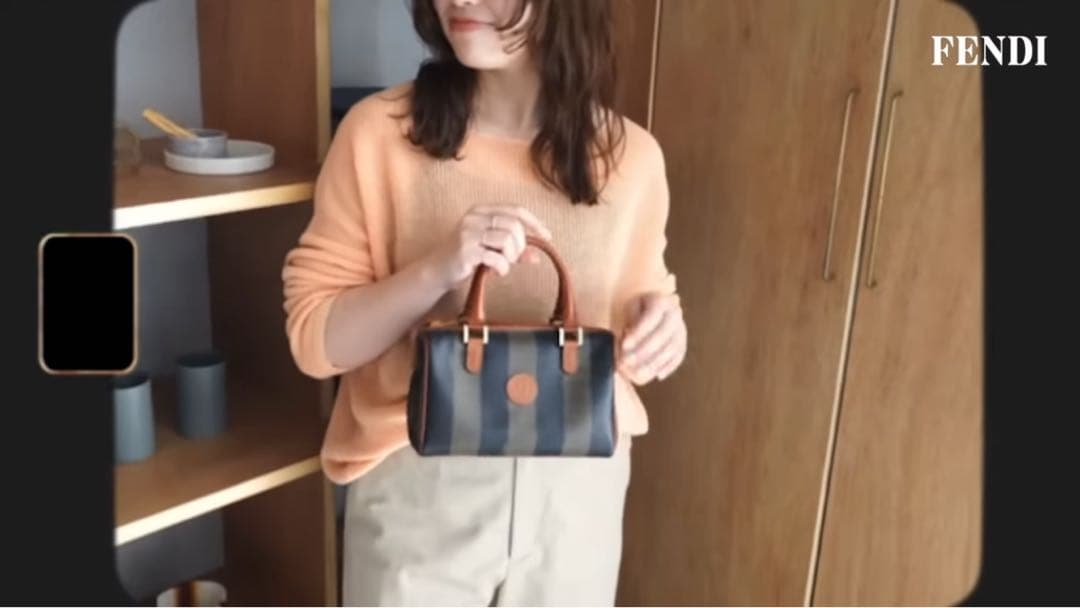 FENDI ペカン柄 ミニボストン