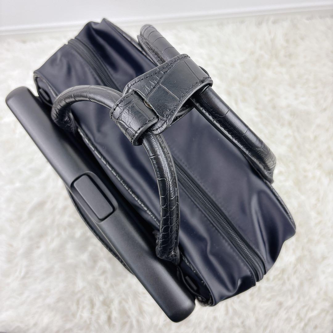 極美品✨ SWANY スワニー キャリーバッグ レザー クロコ型押し 機内持込み