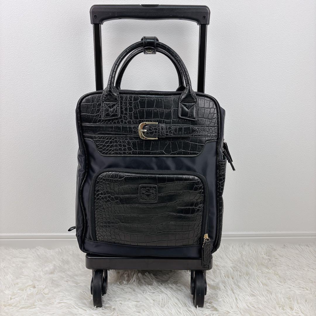 極美品✨ SWANY スワニー キャリーバッグ レザー クロコ型押し 機内持込み