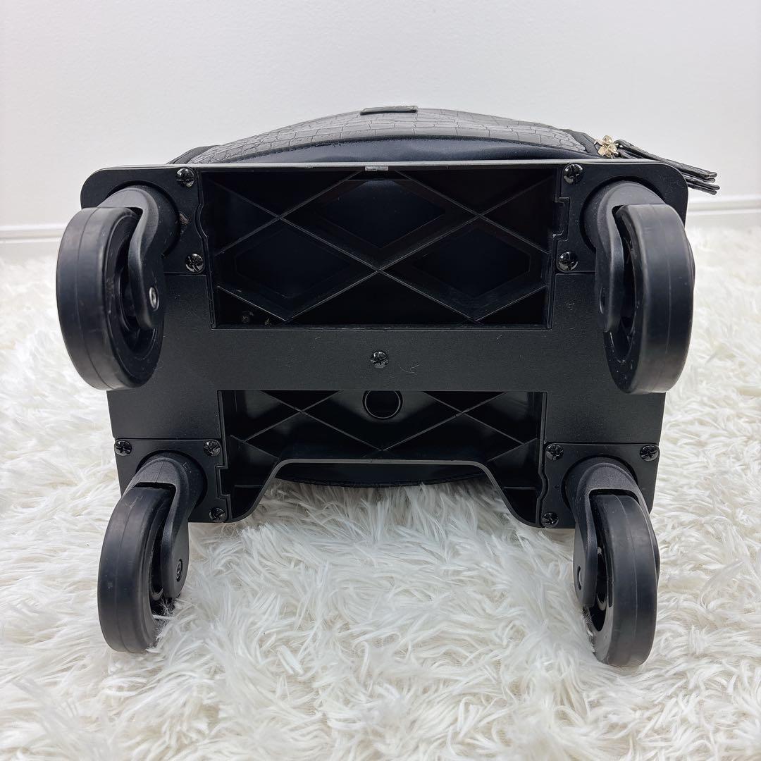 極美品✨ SWANY スワニー キャリーバッグ レザー クロコ型押し 機内持込み