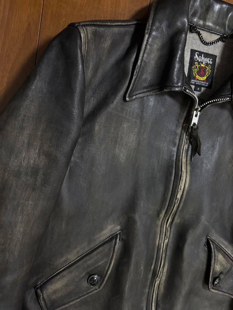 Schott CUSTOM TRUCKER JACKET ビンテージ加工 S