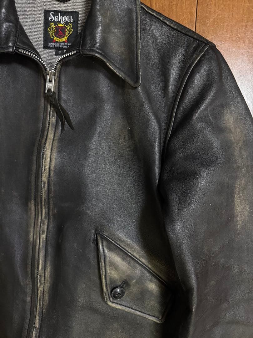 Schott CUSTOM TRUCKER JACKET ビンテージ加工 S