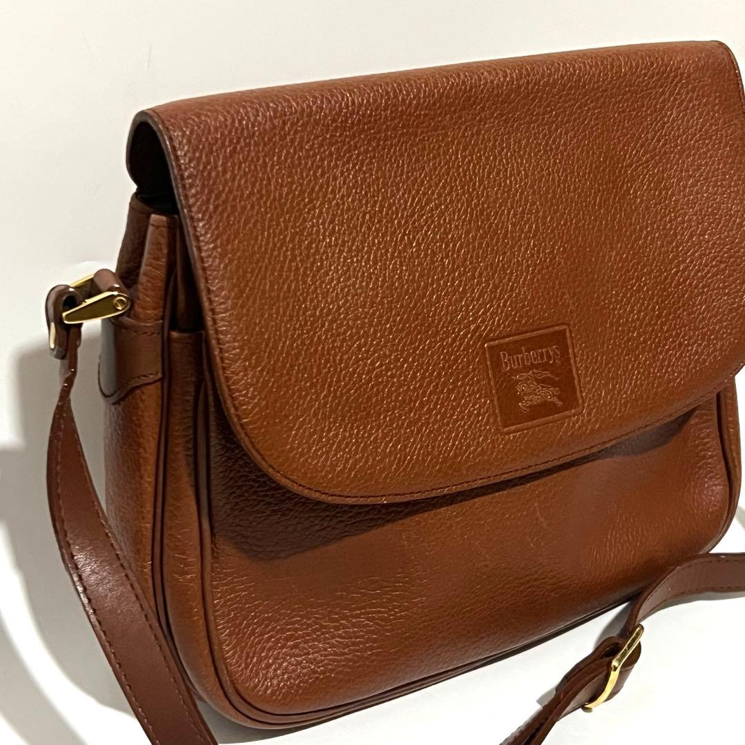 銀次郎様 Burberrys シャドーホース レザー ショルダーバッグ ブラウン