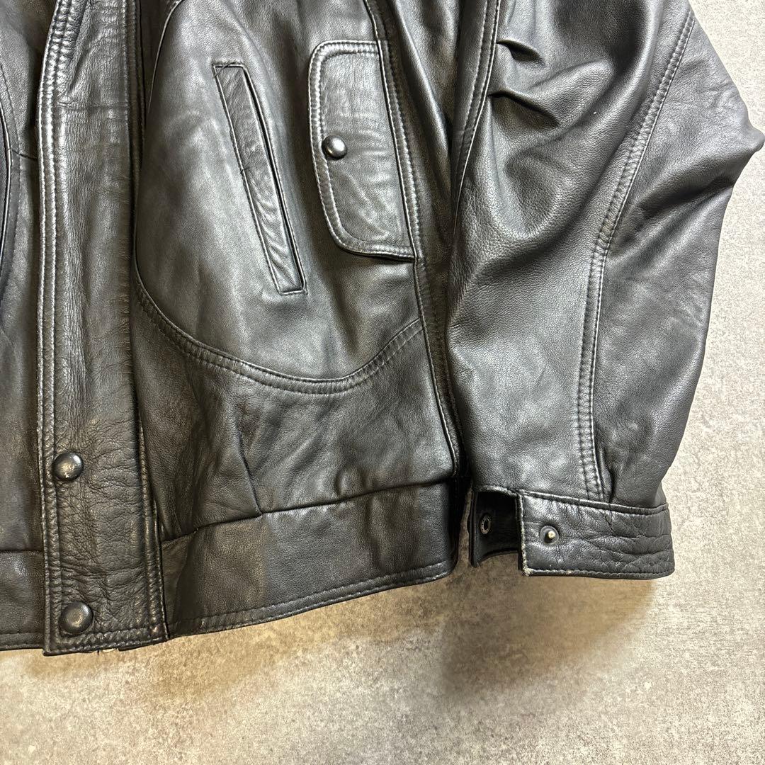 レザージャケット ブルゾン 本革 雰囲気抜群 90s vintage 黒