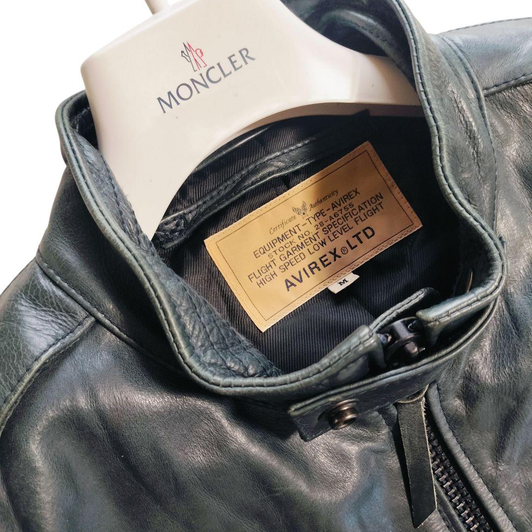 【希少カラー✨】AVIREX アヴィレックス レザージャケット グリーン牛革