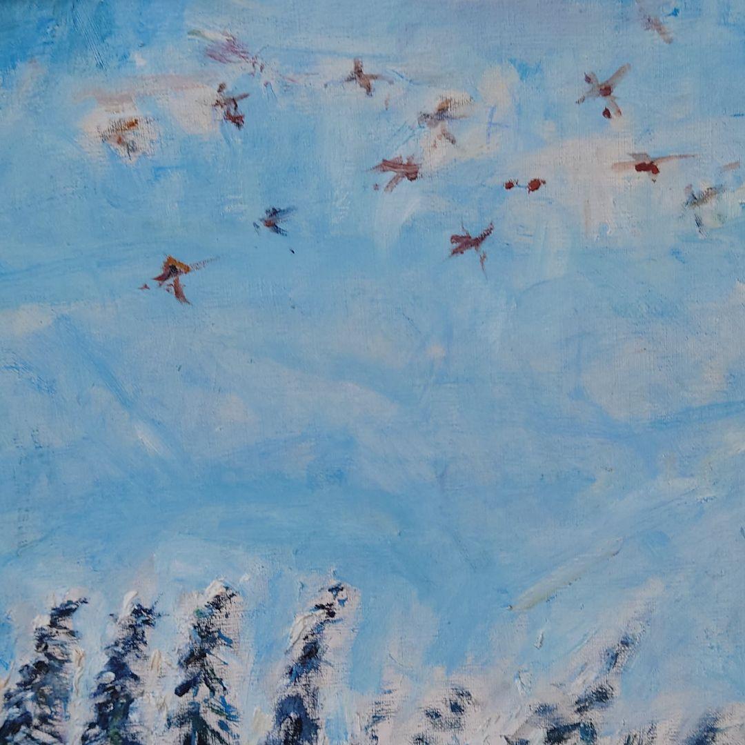 菅村武次郎作《丘陵秋景》