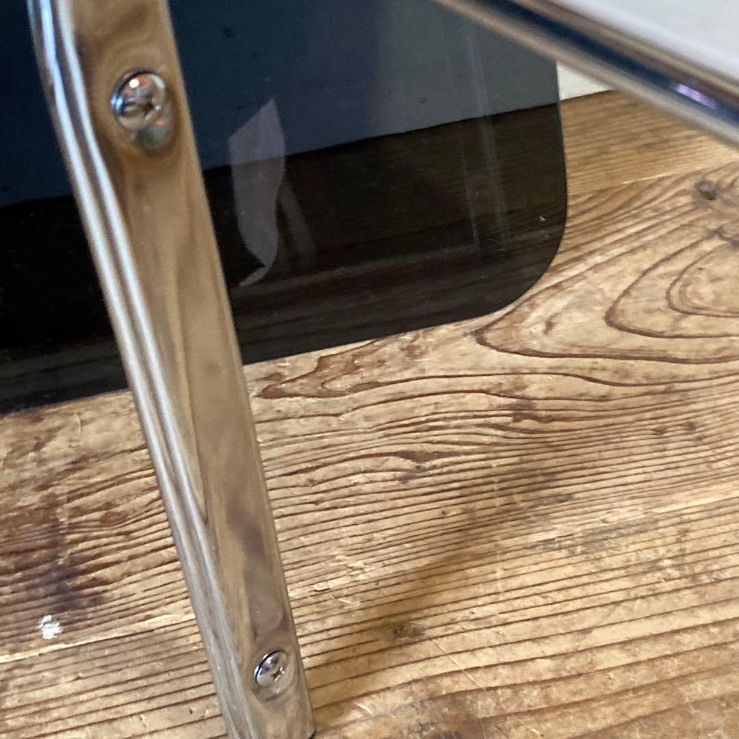 ヴィンテージ クロム スモーク ガラス サイドテーブル スペースエイジ