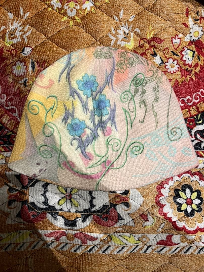 momentel 花柄デザイン ニットビーニー