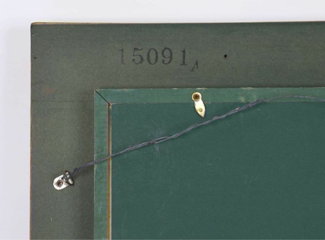 「白猫と黄薔薇」猫 ネコ 動物画 花 黄薔薇 絵画 額装 豪華額縁