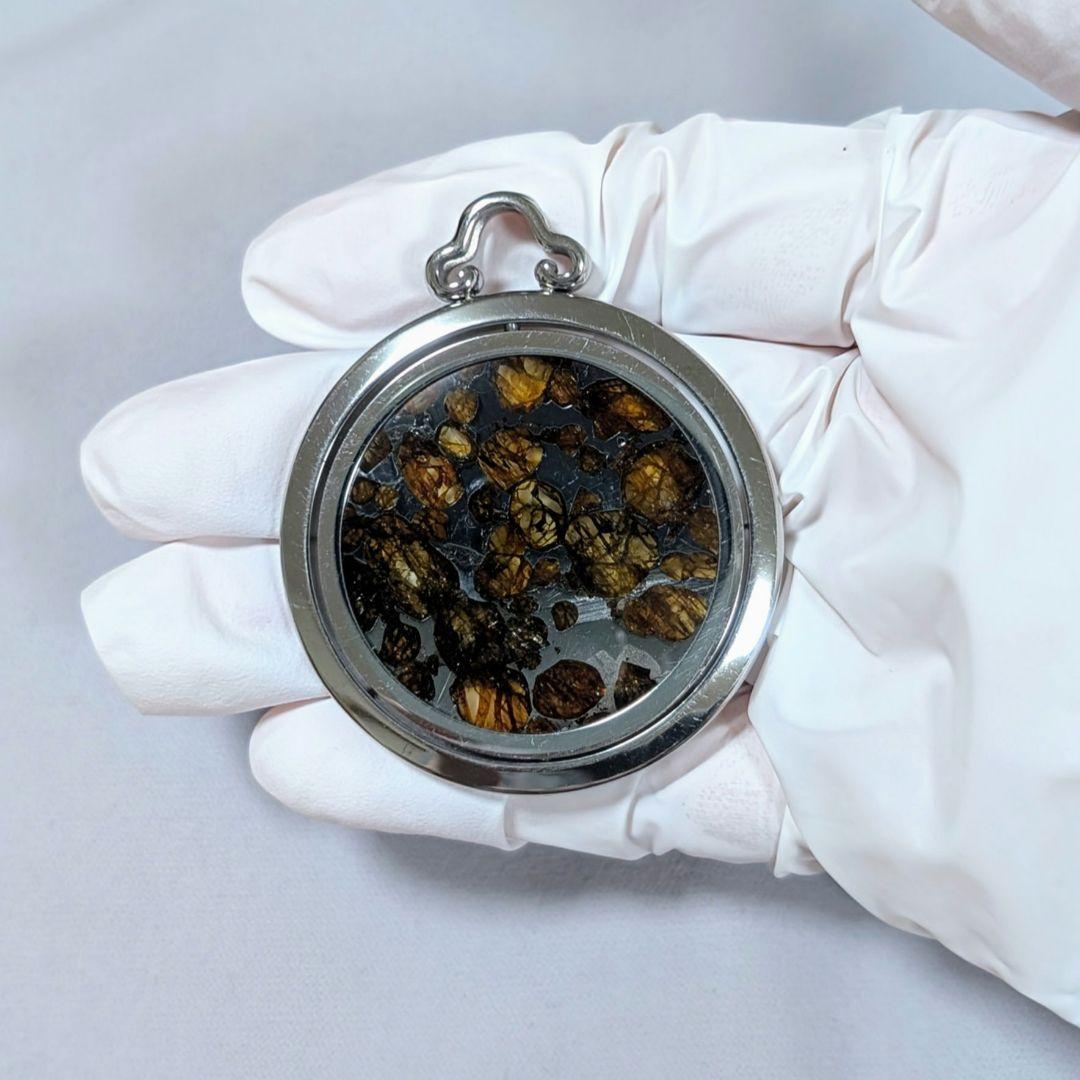 石鉄隕石（セリコ パラサイト）ペンダント トップ【鑑別書付】