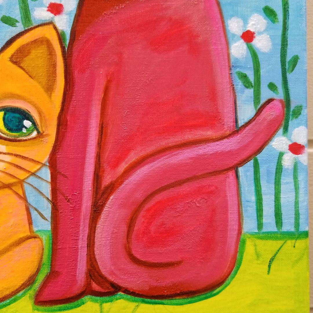 油絵　専用　一緒に眠くなる猫のきょうだい
