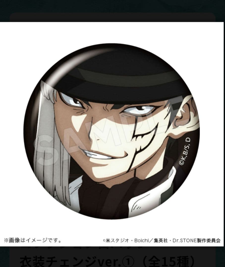 Dr.STONE あさぎりゲン コレクション缶バッジ 衣装チェンジ