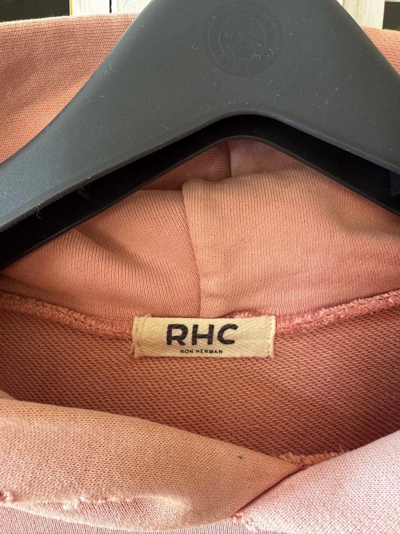 オーバーサイズRHC ダメージ加工 フード付きパーカー ピンク