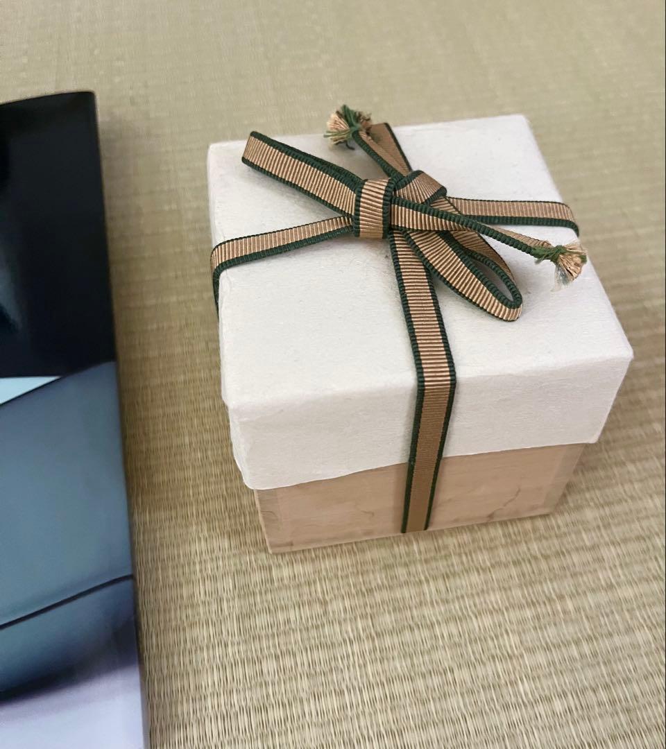 【未使用】小石原焼　人間国宝　福島善三　中野月白瓷ぐい呑　共箱　共布