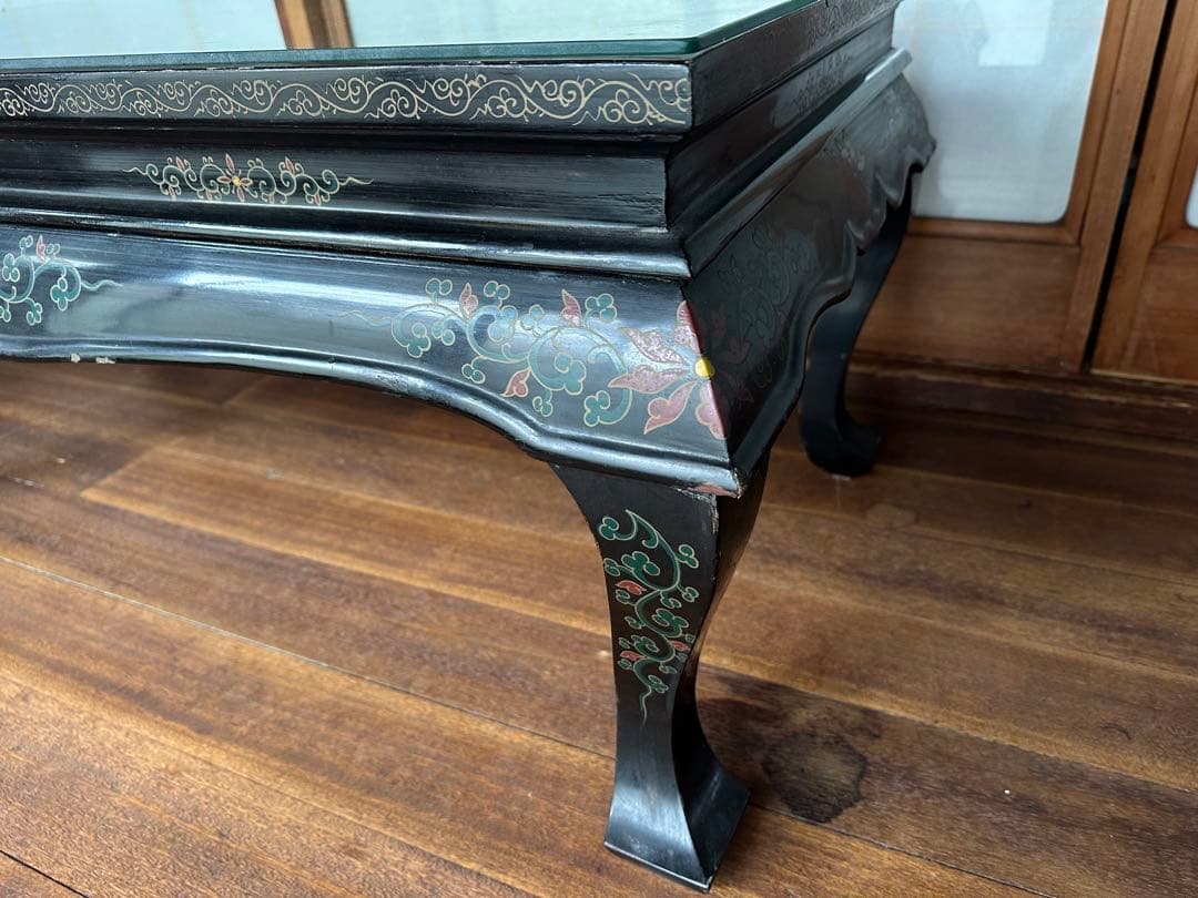 螺鈿漆器 玉石彫 テーブル　古民居出品 インテリア