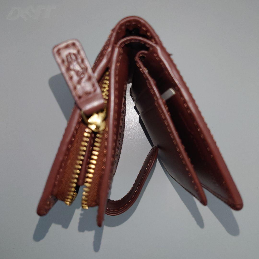 ラルフローレン 二つ折り財布 緑と黒のチェック柄