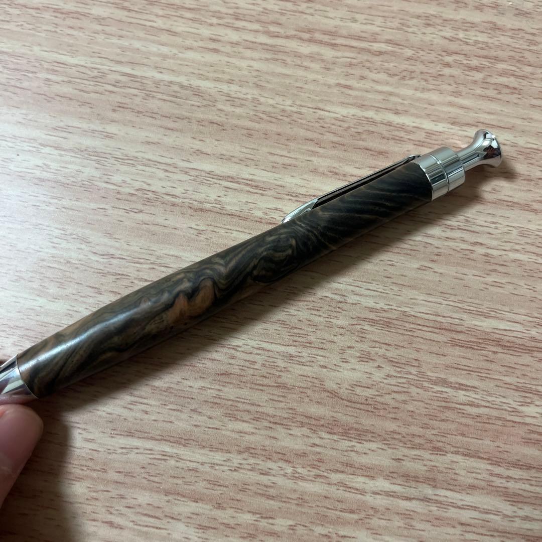 こぶた工房　黒檀瘤　極上杢　シャーペン　木軸ペン