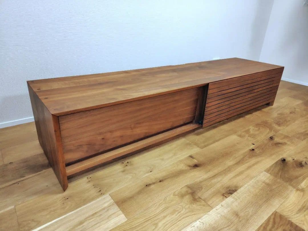 【最終値下げ】国産天然木テレビボード180cm/ウォールナット/引出し付/