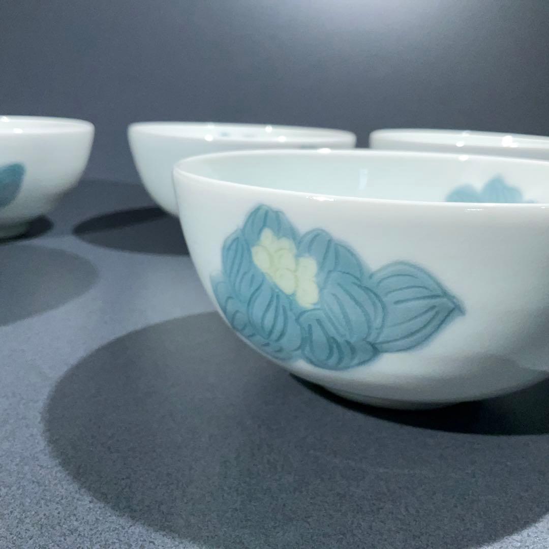小鉢５客組　島田文雄　彩磁ふきのとう文　東京藝大教授　R0963お15
