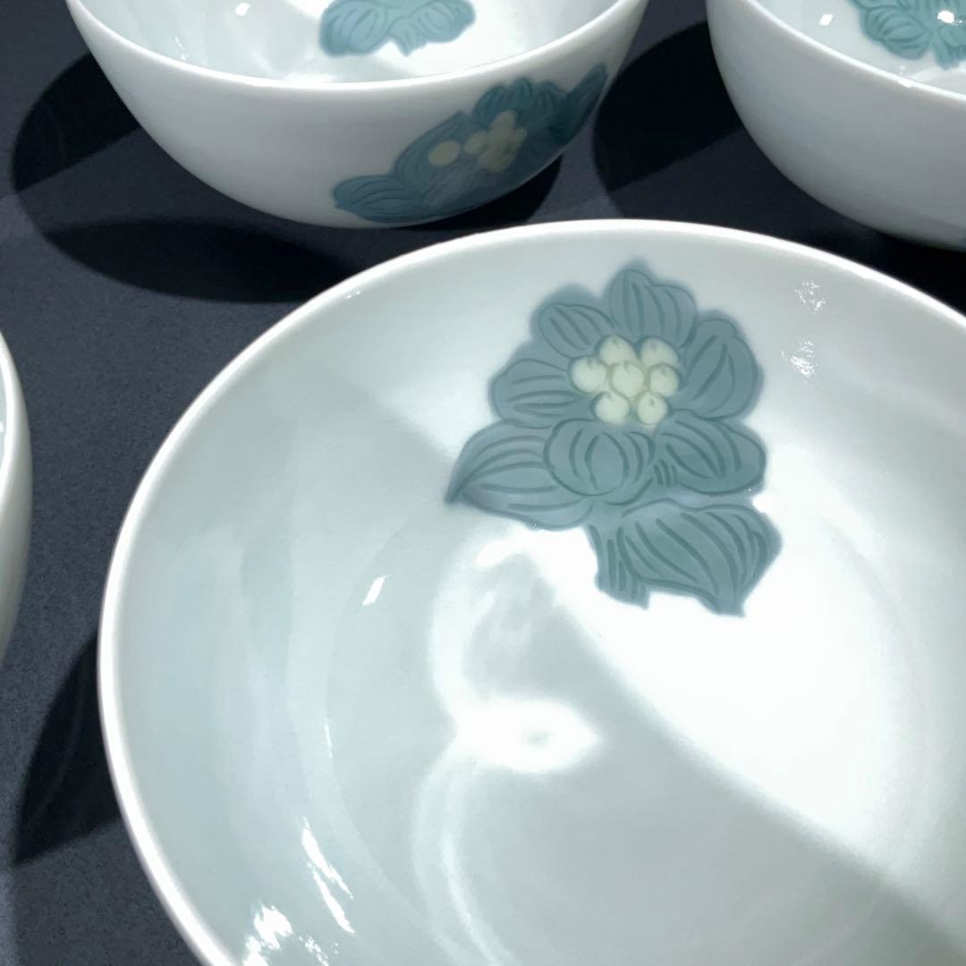 小鉢５客組　島田文雄　彩磁ふきのとう文　東京藝大教授　R0963お15