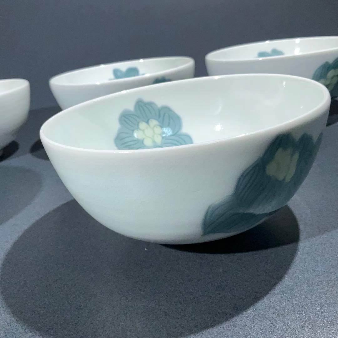 小鉢５客組　島田文雄　彩磁ふきのとう文　東京藝大教授　R0963お15