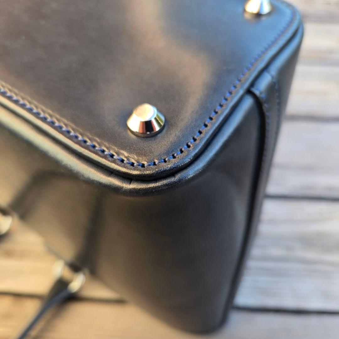 【美品】万双　双鞣和地　トートバッグ　ネイビー　ビジネス