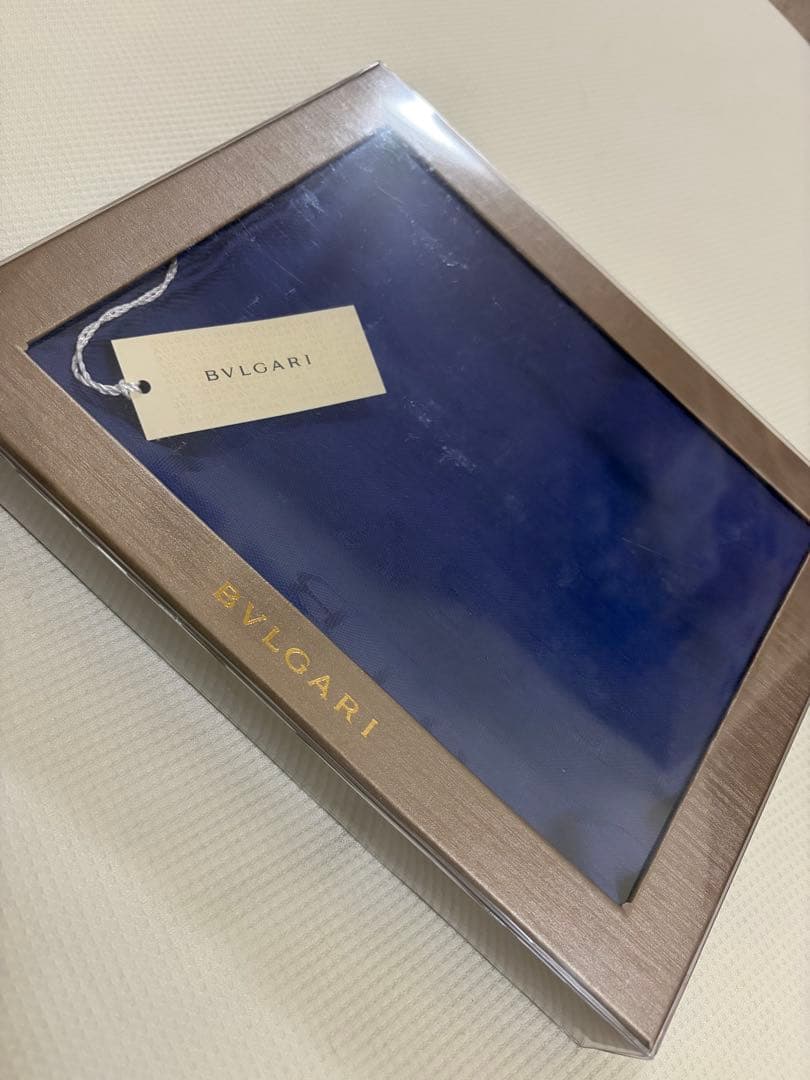 【新品未使用】BVLGARI ブルガリ　マフラー　ストール　ブルー