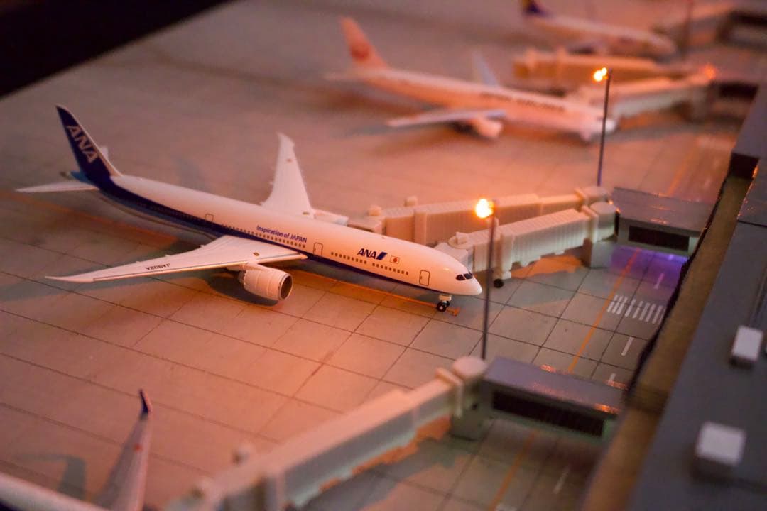 1/500 空港ジオラマ 最大5機駐機可能 フル電飾 フルスクラッチ 引取歓迎