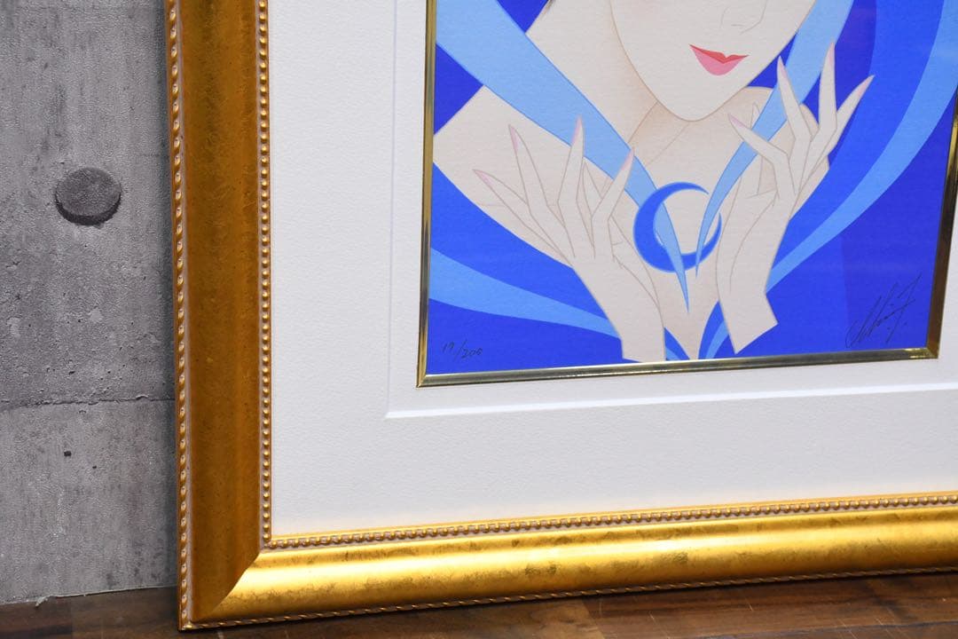 ECK24 真作 鶴田一郎 知の月 エディション17/200 ジークレー 額装