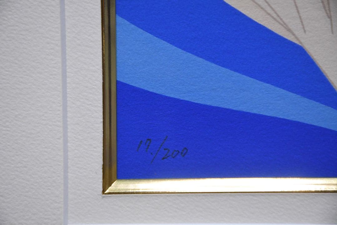 ECK24 真作 鶴田一郎 知の月 エディション17/200 ジークレー 額装