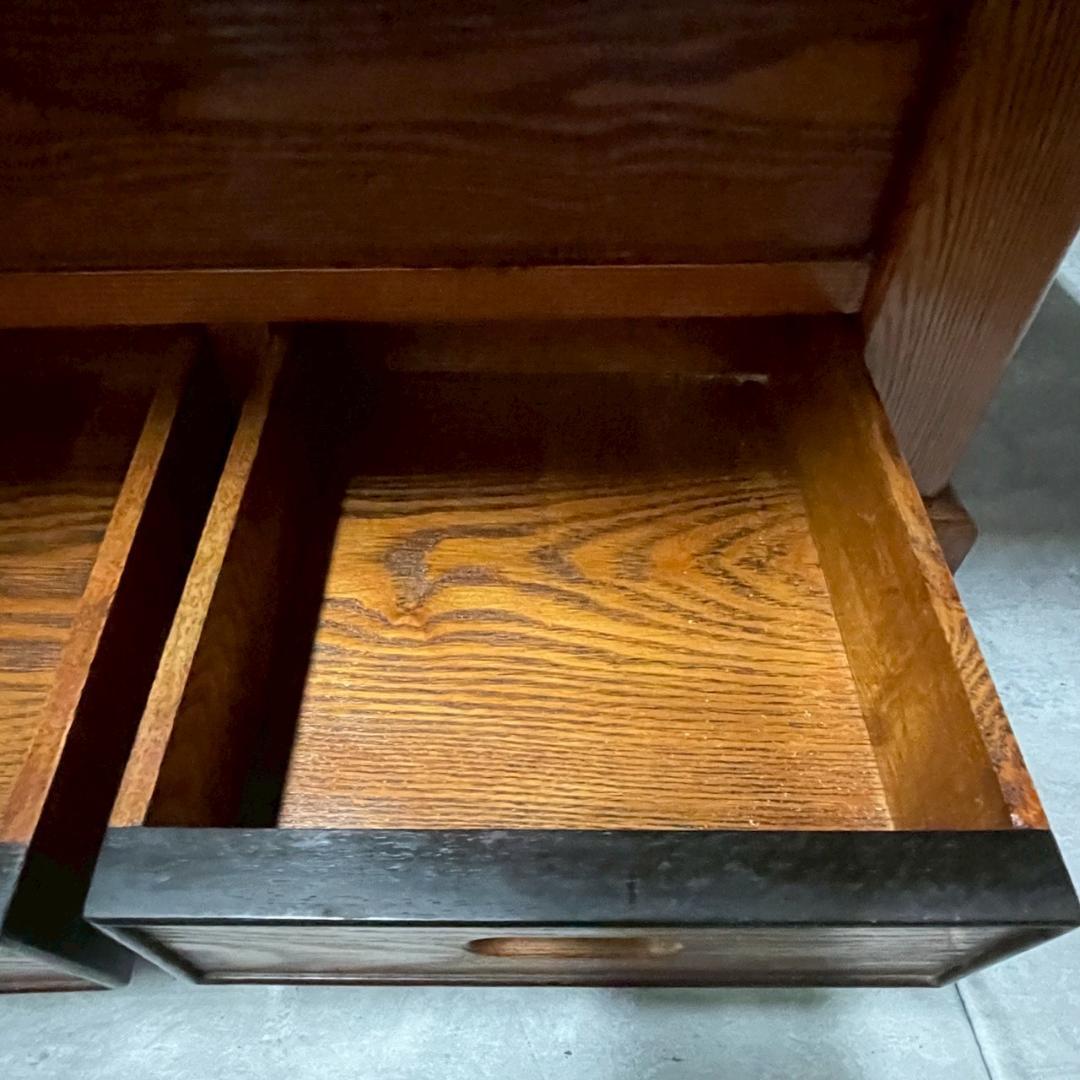 昭和レトロ アンティーク関西長火鉢 古民家家具 総欅無垢材 テーブル