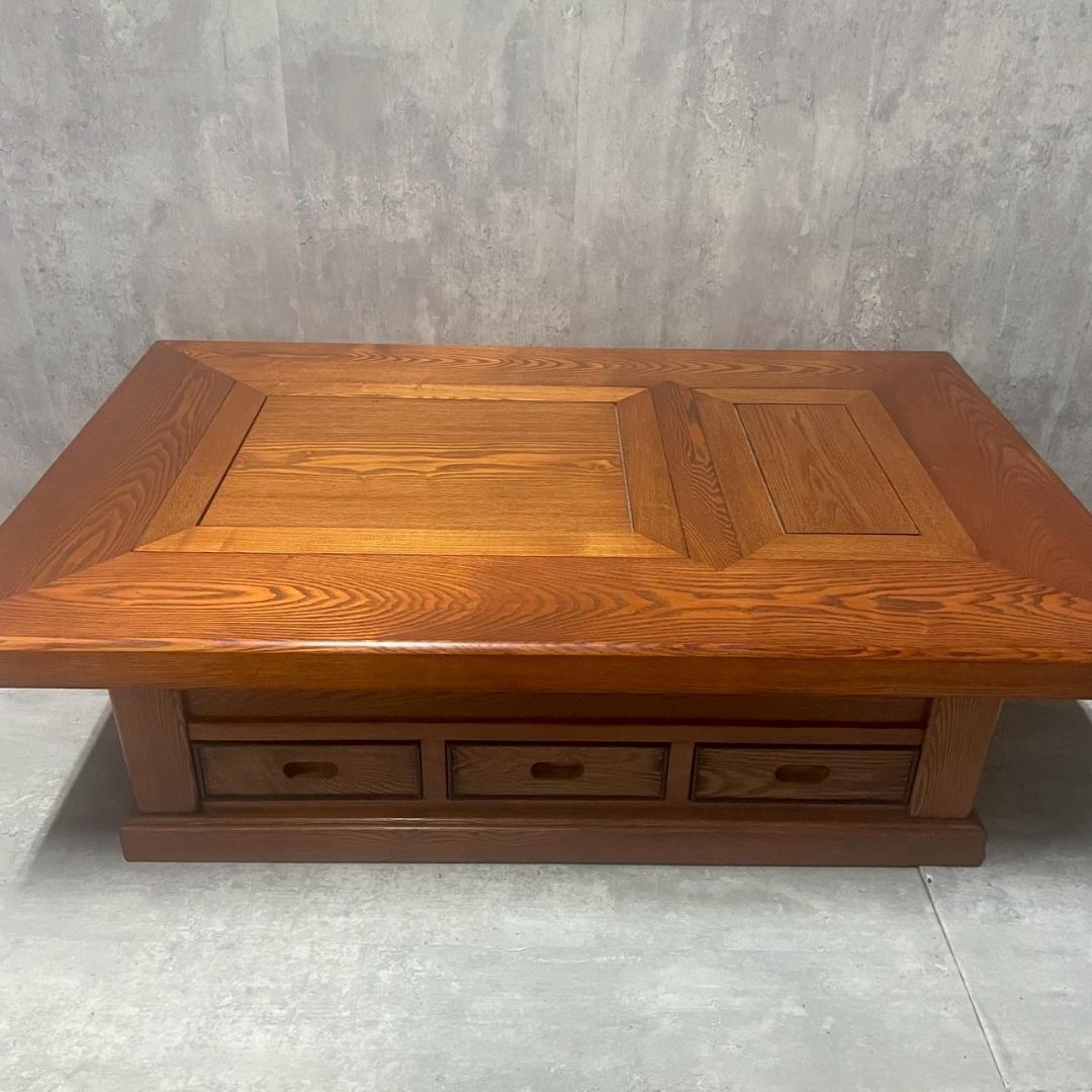 昭和レトロ アンティーク関西長火鉢 古民家家具 総欅無垢材 テーブル