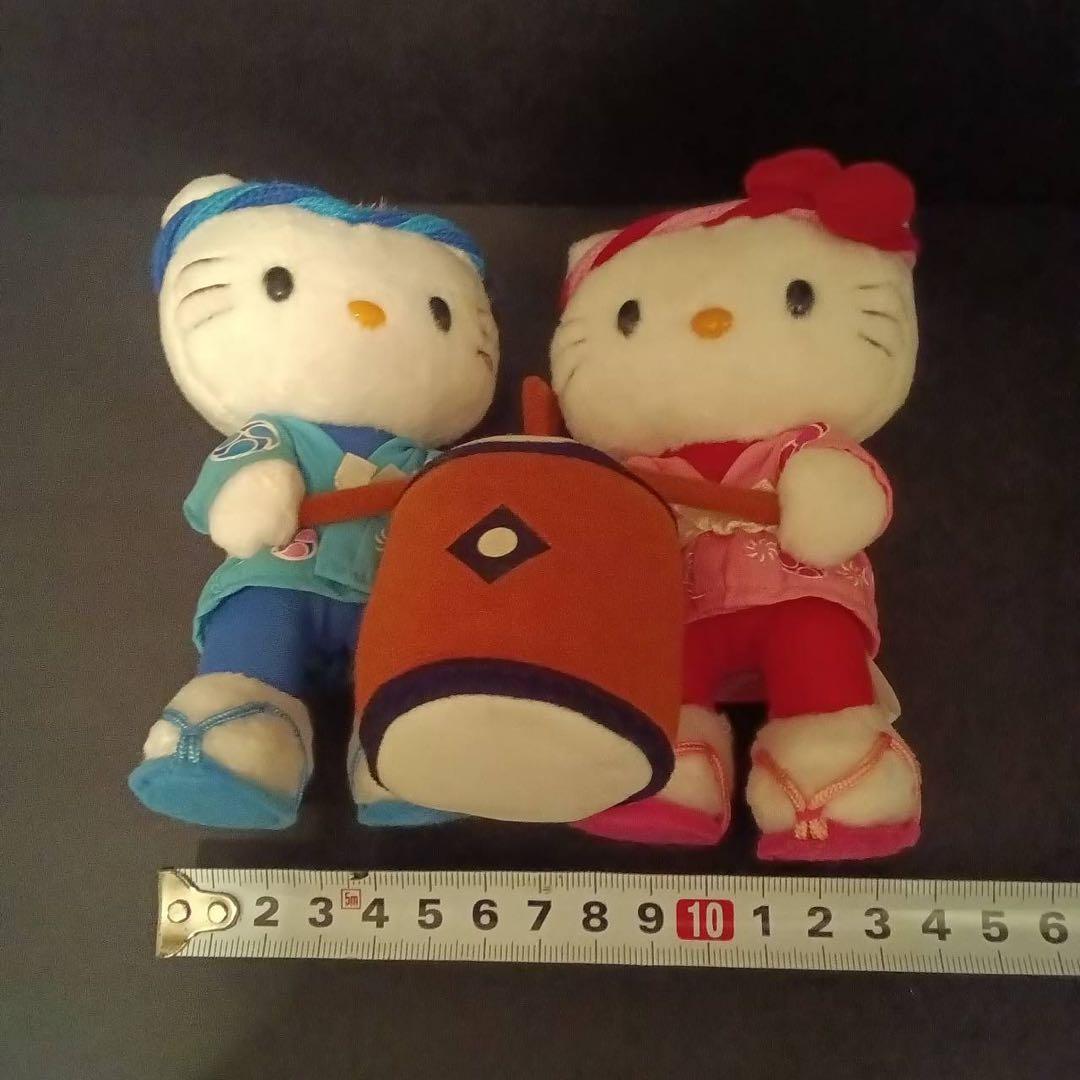 ハローキティ&ディアダニエル　ペア　お祭りシリーズ 太鼓 ぬいぐるみ