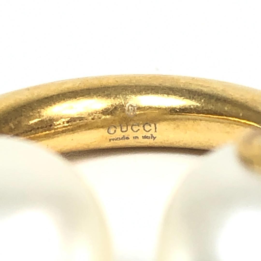 10F481 GUCCI グッチ リング 指輪 GG パール Mサイズ