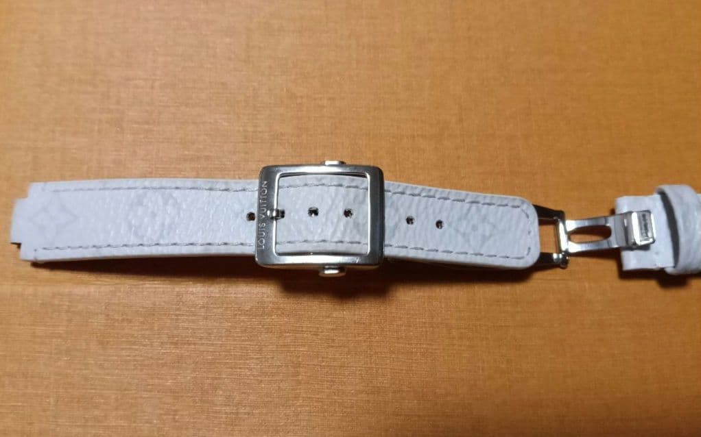 タンブール用 モノグラム・ホワイト キャンバス ストラップ S+純正Dバックル